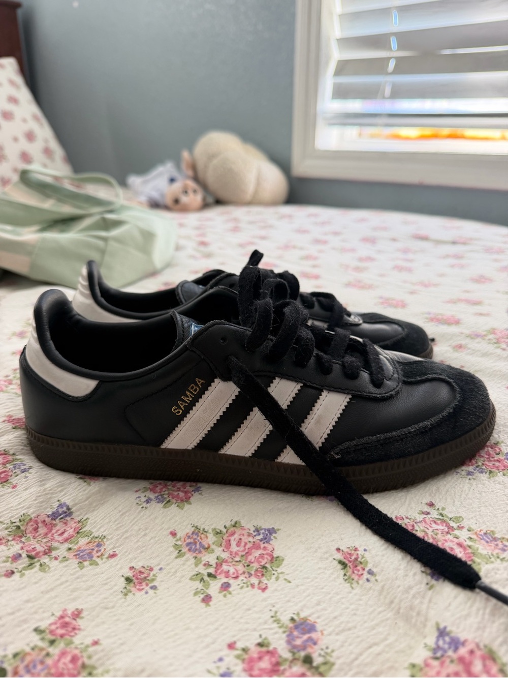 adidas Samba Black with White Stripes Sneakers